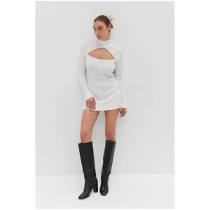 Style Addict Sale Women's Arlo Knit Dress White L Nylon Mini Dresses Afterpay Available