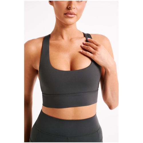 Thea Racerback Crop Top - Charcoal