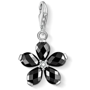 Thomas Sabo Sale | Women's Charm Pendant Black Flower | One Size | Fashion Charms | Afterpay Available