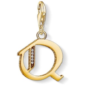 Thomas Sabo Sale | Women's Charm Pendant "Letter Q Gold" | One Size | Gold Plated Charms | Afterpay Available