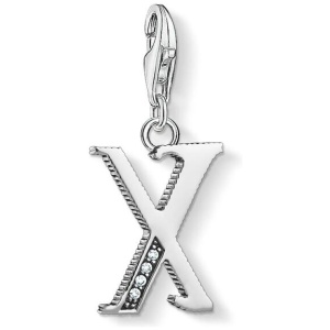 Thomas Sabo Sale | Women's Charm Pendant "Letter X Silver" | One Size | Fashion Charms | Afterpay Available