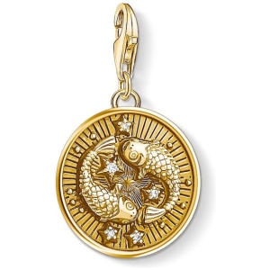 Thomas Sabo Sale | Women's Charm Pendant "Zodiac Sign Pisces" | One Size | Gold Plated Charms | Afterpay Available