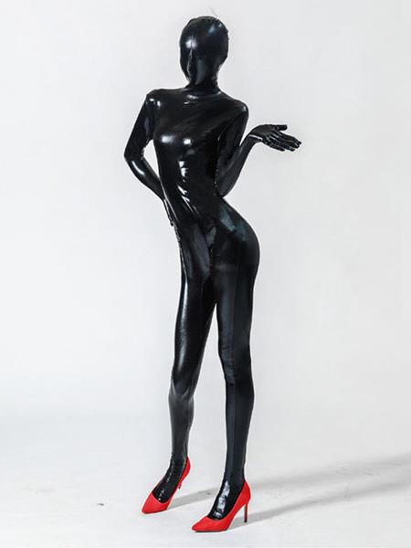 Unicolor Zentai Sexy Mentallic Fullbody Suit Women's Jumpsuit