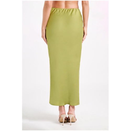 Violeta Satin Maxi Skirt - Parakeet Green