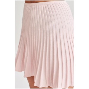 Wendy Pleated Knit Mini Skirt - Fairy Floss Pink