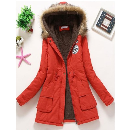 Women Winter Coats Light Pink Hooded Cotton Outerwear