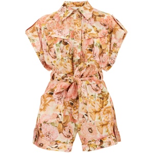 ZIMMERMANN short floral linen jumpsuit for women