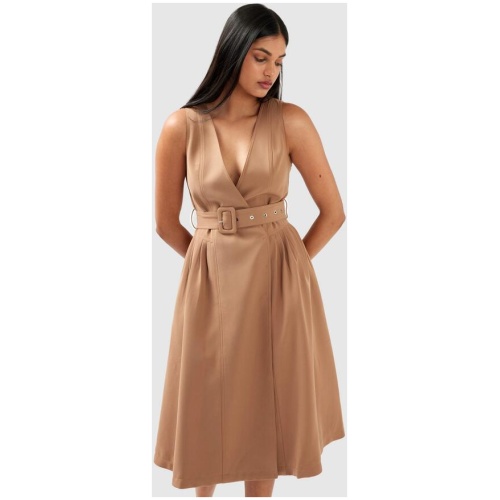 Belle And Bloom Sale Women's Miss Independence Midi Dress Camel CAMEL / XS Elastane Midi Dresses Afterpay Available