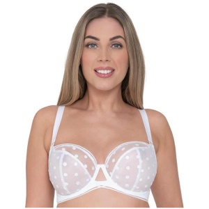 Curvy Kate Top Spot Balcony Bra - White 10F CK015100 Plus Size Bra - Afterpay Available