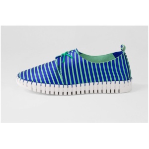 Django & Juliette Huskies Dj Blue & Emerald Stripe Leather Blue & Emerald Sneakers Womens Shoes Casual Casual Sneakers