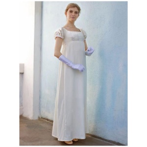 Ecru White Retro Tudor Dress Costumes Lace Polyester Dress Women Vintage Costume Shift Party Prom Dress