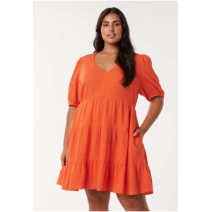 Forever New Women's Alina Curve Tiered Mini Dress in C/Y Apple