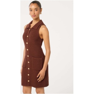 Forever New Women's Beck Petite Textured Knit Dress in Chocolate