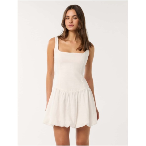 Forever New Women's Heidi Bubble Hem Mini Dress in Porcelain