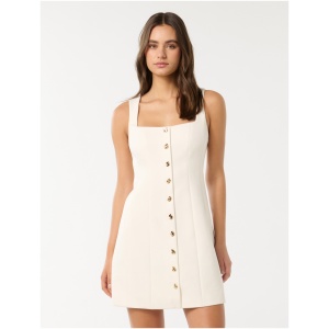 Forever New Women's Penny Button-Down Mini Dress in Porcelain