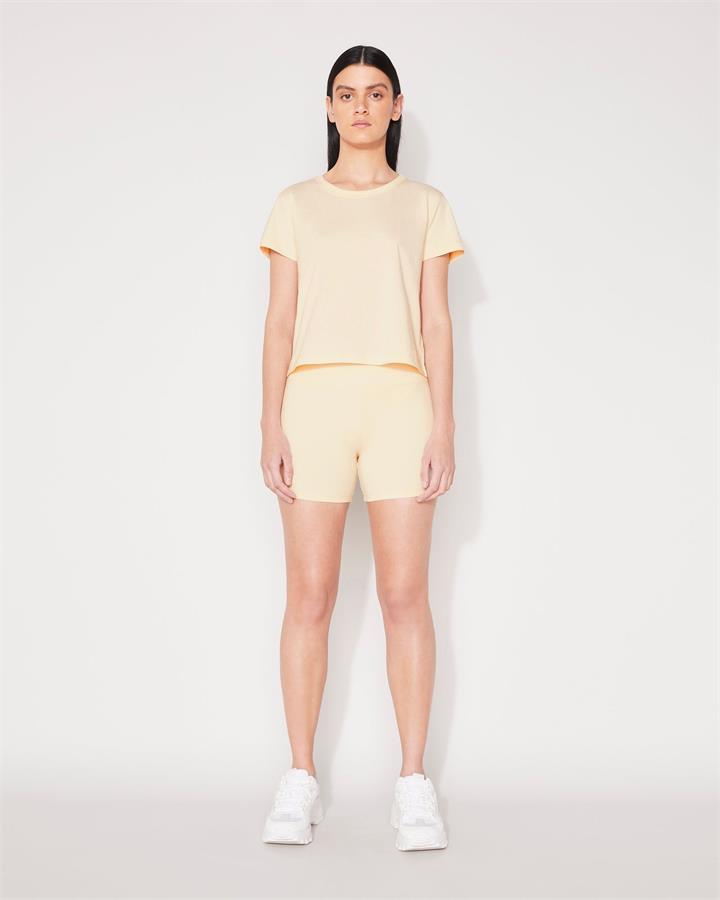 Jac And Mooki Sale | Women's RIB CROP BIKE SHORT | BUTTER CREAM | XS | Cotton Shorts | Afterpay Available