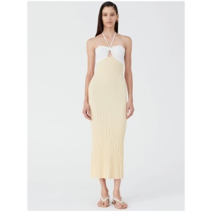 Misha Sale Women's MORWENNA MIDI DRESS Two|Tone / XS Viscose Designer Midi Dresses Afterpay Available