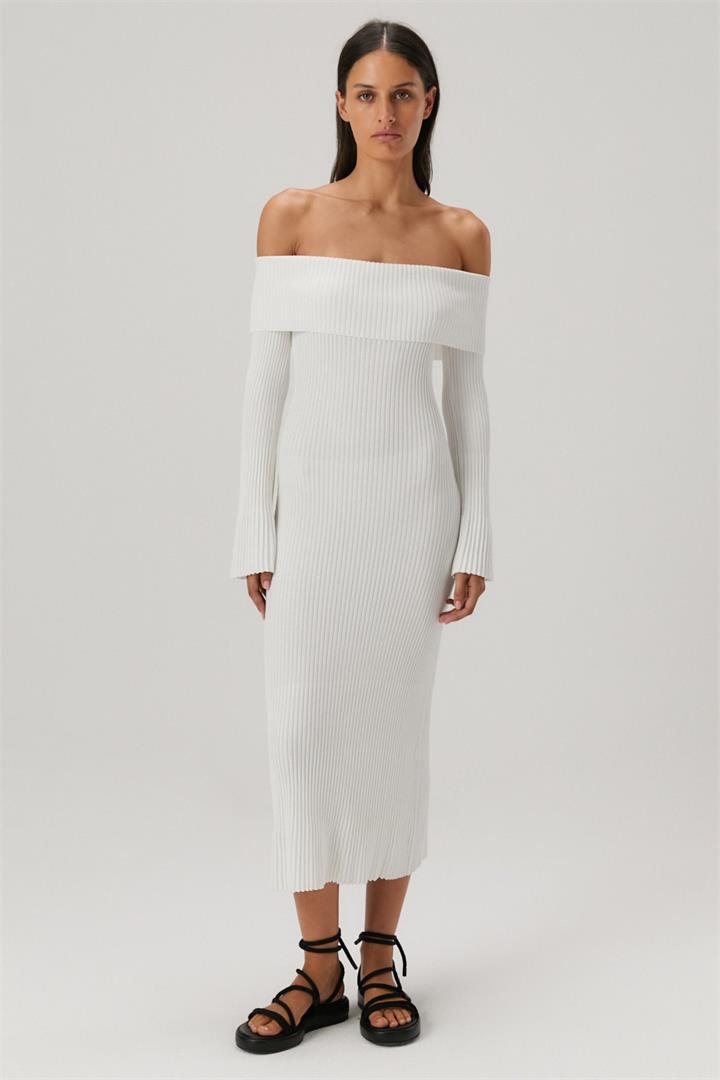 Misha Sale Women's PILAR MIDI DRESS IVORY / S Viscose Designer Midi Dresses Afterpay Available