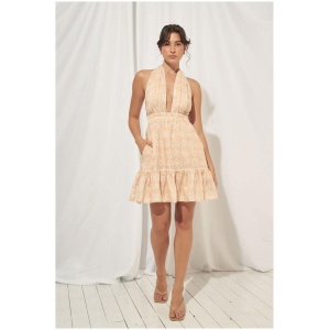 Mon Renn Sale Women's HAVANA MINI DRESS Multi / 10 Linen Mini Dresses Afterpay Available