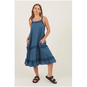 Primness Sale Women's PADDOCK DRESS NAVY FINAL SALE Navy / S Cotton Midi Dresses Afterpay Available