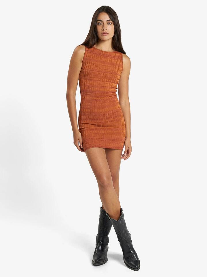 Thrills Sale Women's Elixer Knit Dress Sundown 8 Viscose Mini Dresses Afterpay Available