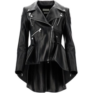 ALEXANDER MCQUEEN peplum leather biker jacket