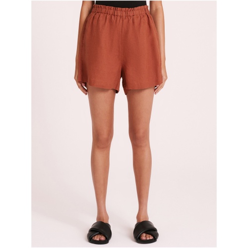 Amani Linen Shorts in Amber