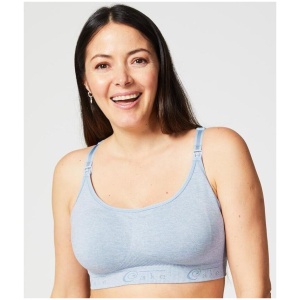 Cake Maternity Cotton Candy Seamless Sleep & Yoga Wire-Free Nursing Bra - Heather Blue XL 27-1015 Bra - Afterpay Available