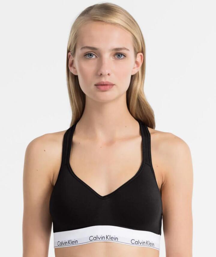 Calvin Klein Modern Cotton Lightly Lined Bralette - Black QF1654 Bra - Afterpay Available