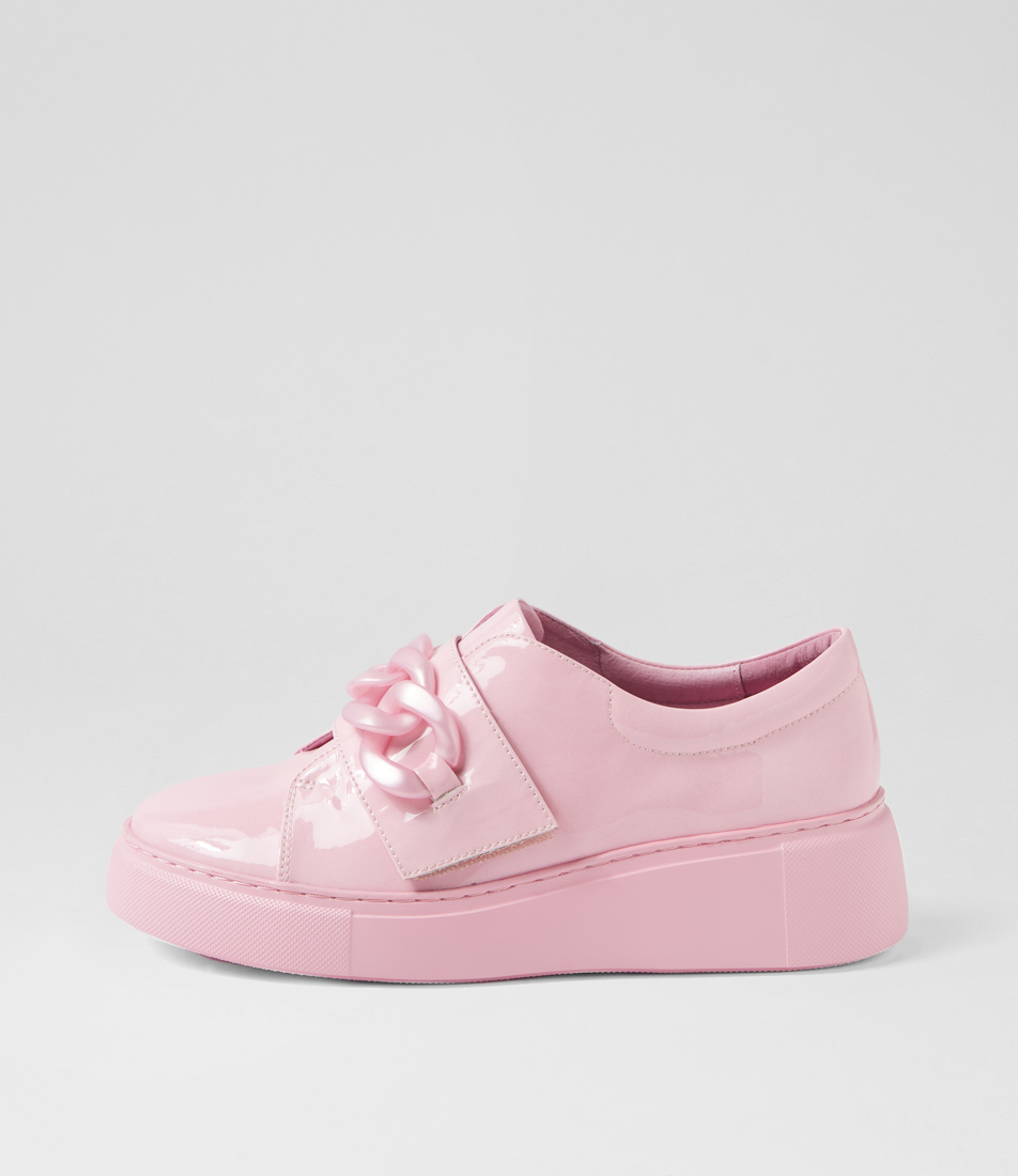 Django & Juliette Yaser Dj Pink Pink Sole Patent Leather Pink Pink Sole Sneakers Womens Shoes Casual Casual Sneakers