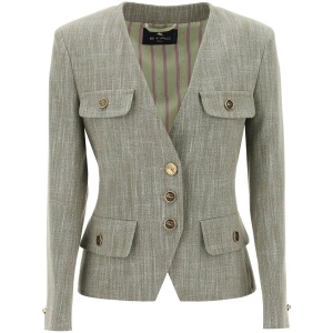 ETRO fitted jacket with padded shoulders