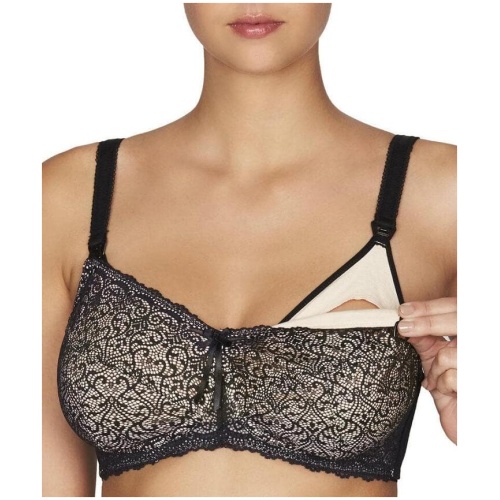 Fayreform Delicate Lace Maternity Wire-free Bra - Black/Cream Tan F28-599 Plus Size Bra - Afterpay Available