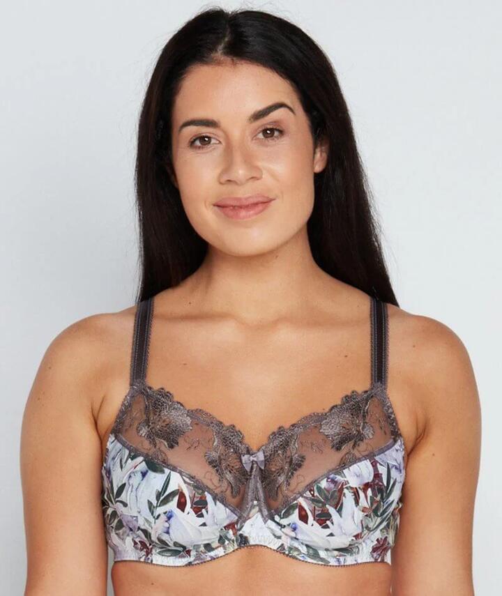 Fayreform Wild Violet Underwire Bra - Watercolour Protea Print F75-617 Plus Size Bra - Afterpay Available