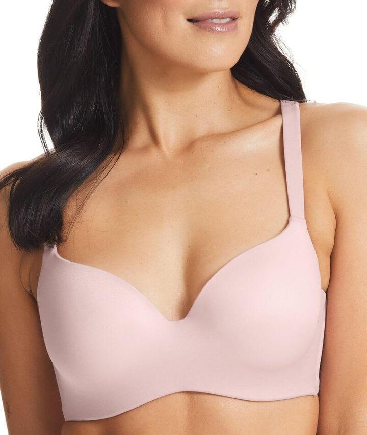 Finelines Memory Blessed Full Coverage Bra - Heather Mist Pink MF012 Plus Size Bra - Afterpay Available