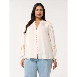 Forever New Women's Annalise Curve Lace Blouse in Pearl