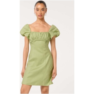 Forever New Women's Aspen Petite Ruched Mini Dress in Pistachio