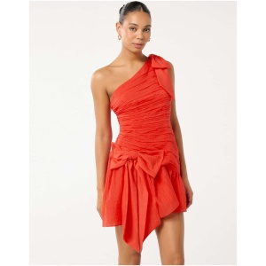 Forever New Women's Dakota Bow-Detail Mini Dress in Flame Scarlet