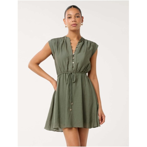 Forever New Women's Lucille Textured Mini Dress in Khaki