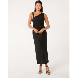 Forever New Women's Sadie Linen Midi Dress in Black