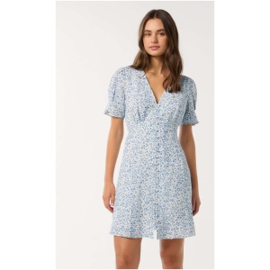 Forever New Women's Saffron Printed Mini Sun Dress in Blue Park Ditsy