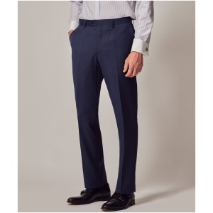 Hawes & Curtis Blue Semi Plain Zigzag Slim Fit Suit Trousers