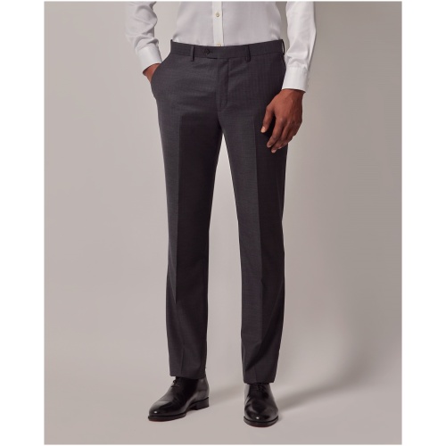 Hawes & Curtis Charcoal Herringbone Slim Suit Trousers