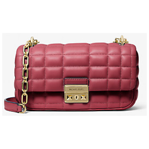 MK Tribeca Small Quilted Leather Shoulder Bag - Red - Michael Kors