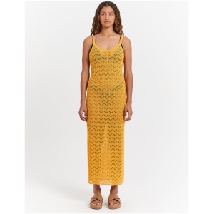 Marketta Midi Dress in Sunset Yellow