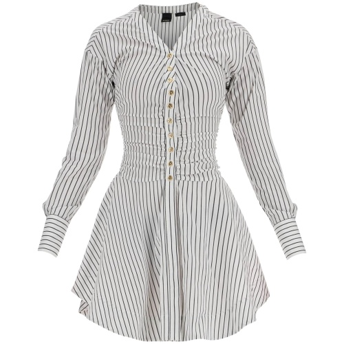 PINKO striped poplin mini dress with nine