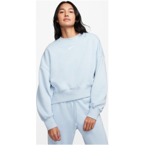 Phoenix Fleece Oversized Crew Jumper in Light Armory Blue & Sail