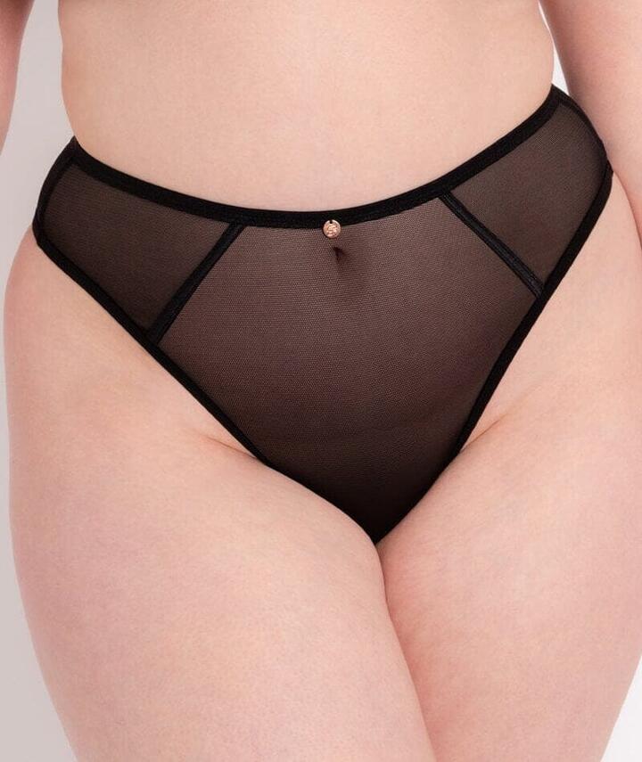 Scantilly Exposed High Waist Thong - Black ST011212 Knickers Underwear Panties - Afterpay Available