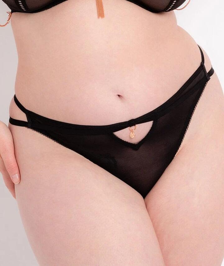 Scantilly Unchained Thong - Black ST016200 Knickers Underwear Panties - Afterpay Available