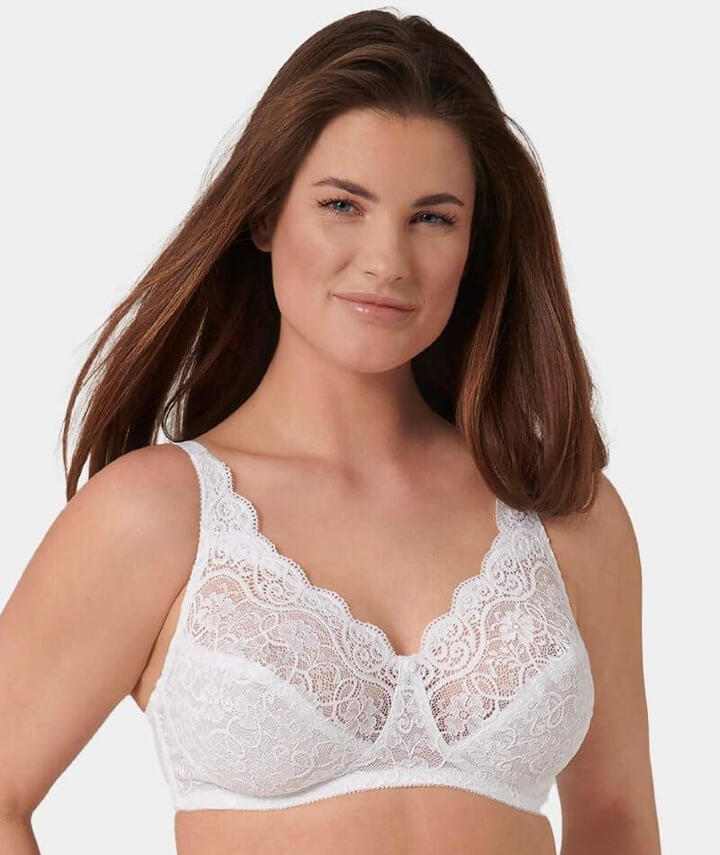 Triumph Amourette 300 Wire-Free Bra - White 10166794 Plus Size Bra - Afterpay Available