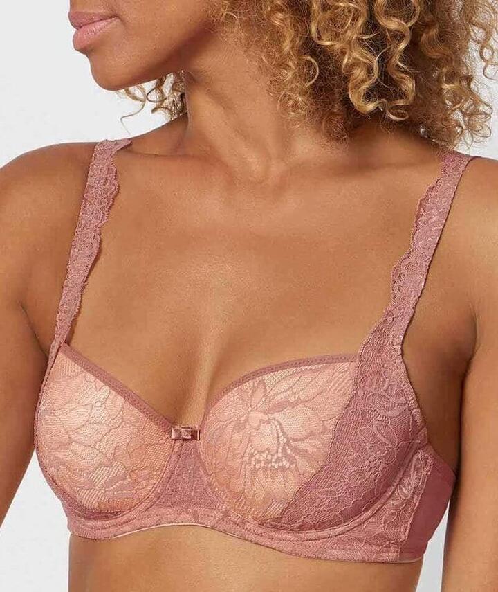 Triumph Amourette Charm Half-Cup Underwired Padded Bra - Rust 10201686 Plus Size Bra - Afterpay Available